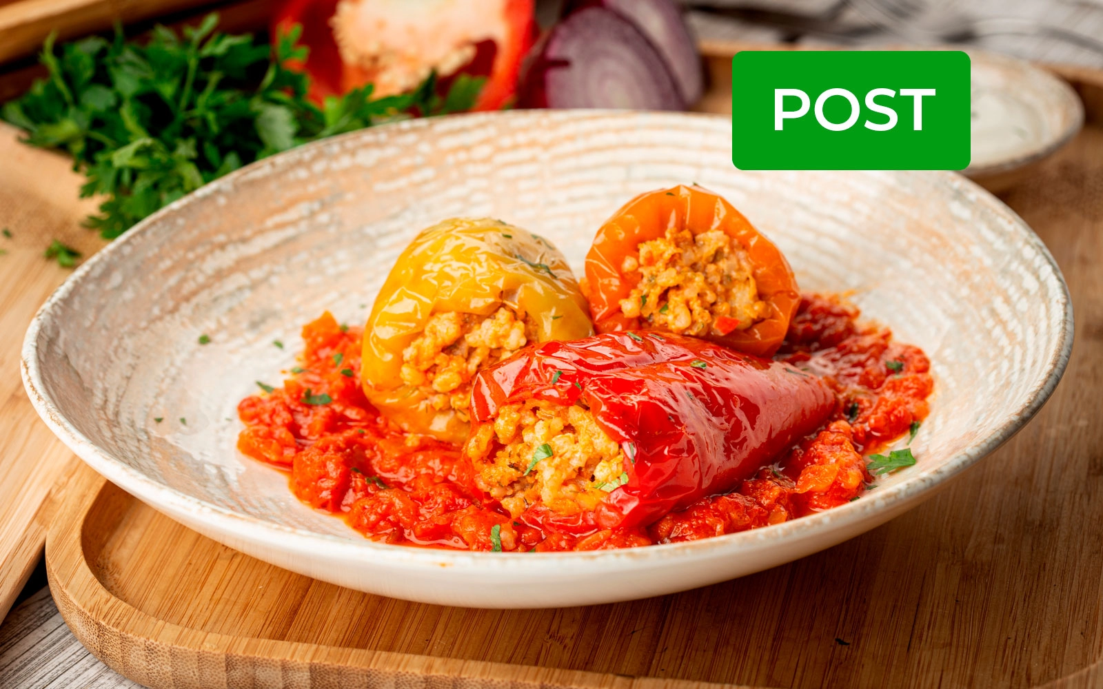 Ardei umpluți cu ciuperci