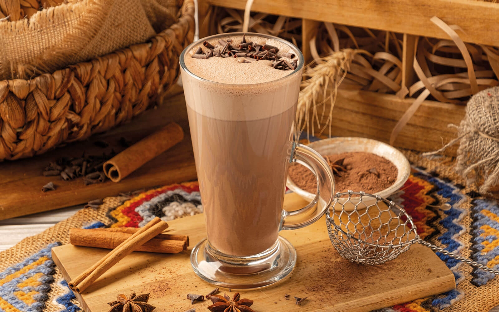 Cocoa with cinnamon
