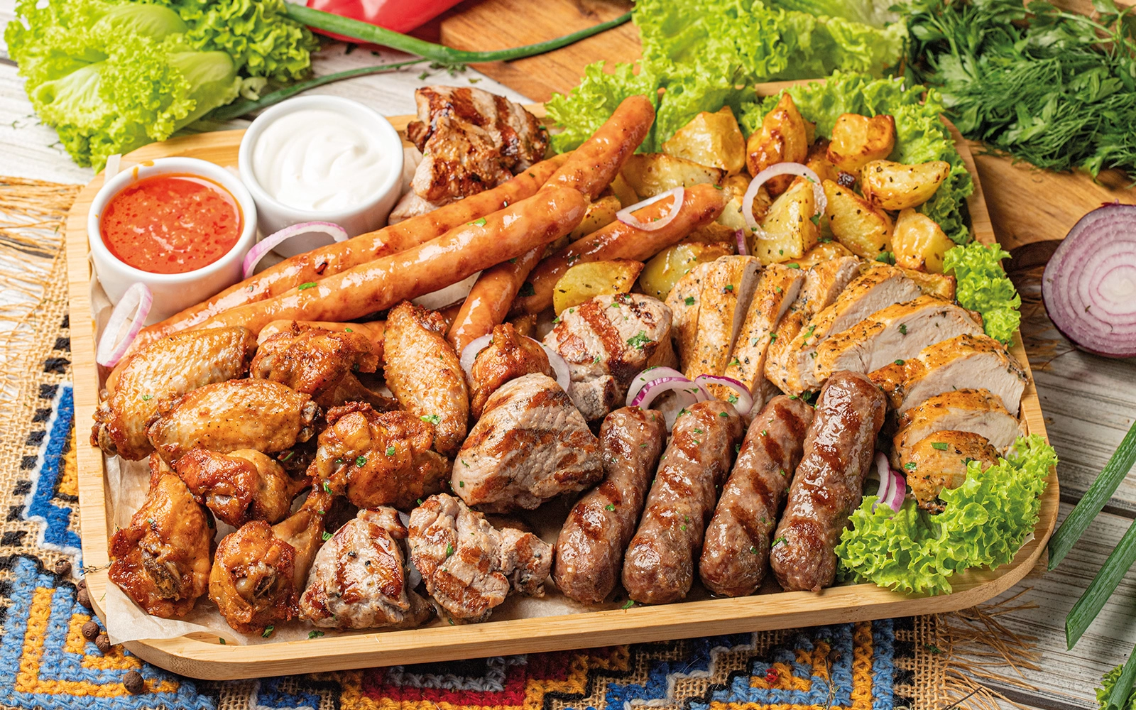 Grilled meat plateau