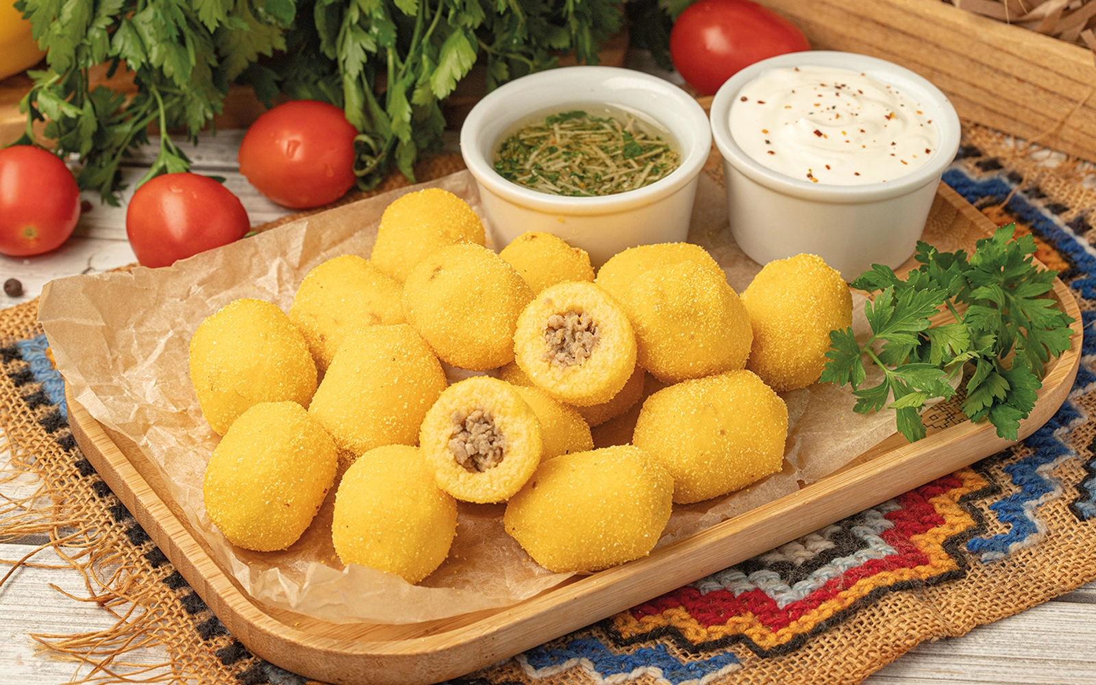 Mamaliga balls with meat