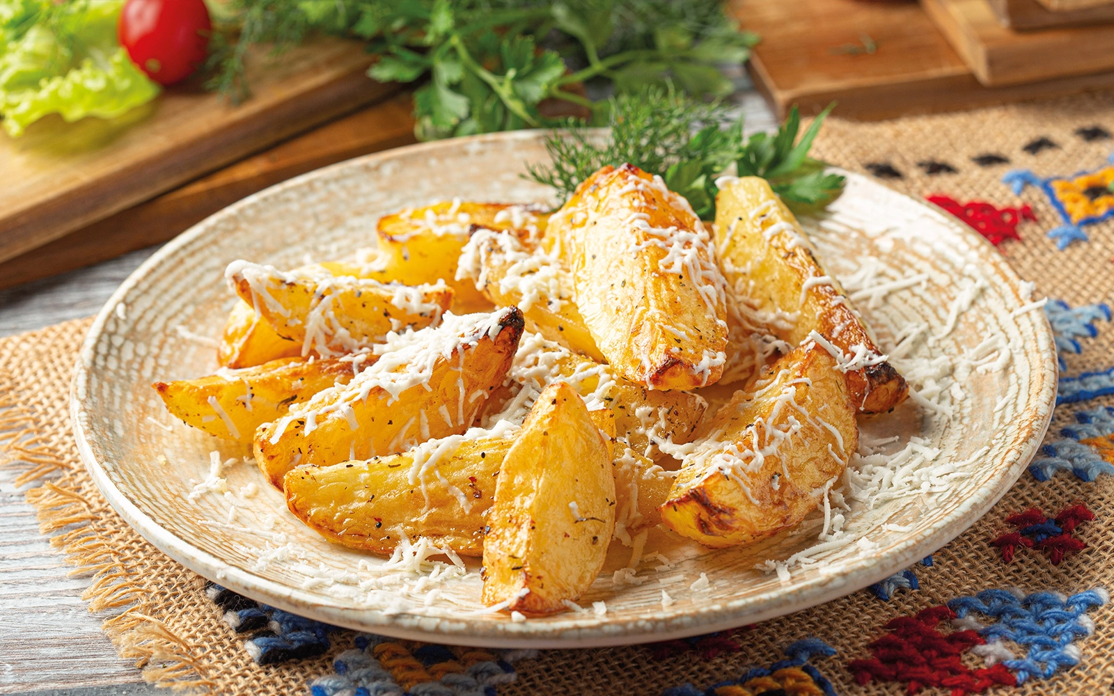 Baked potatoes with brânză