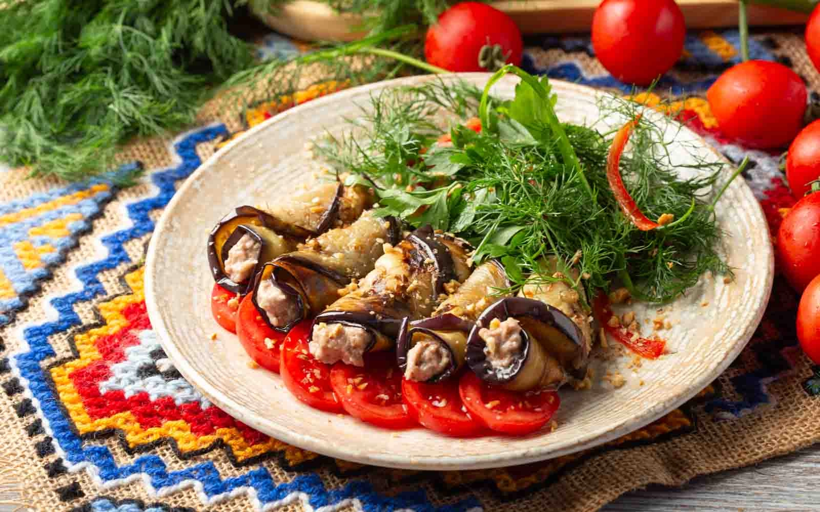 Eggplant with walnut butter