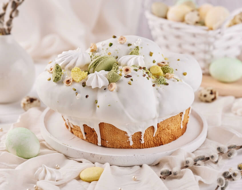 Easter cake with nut filling