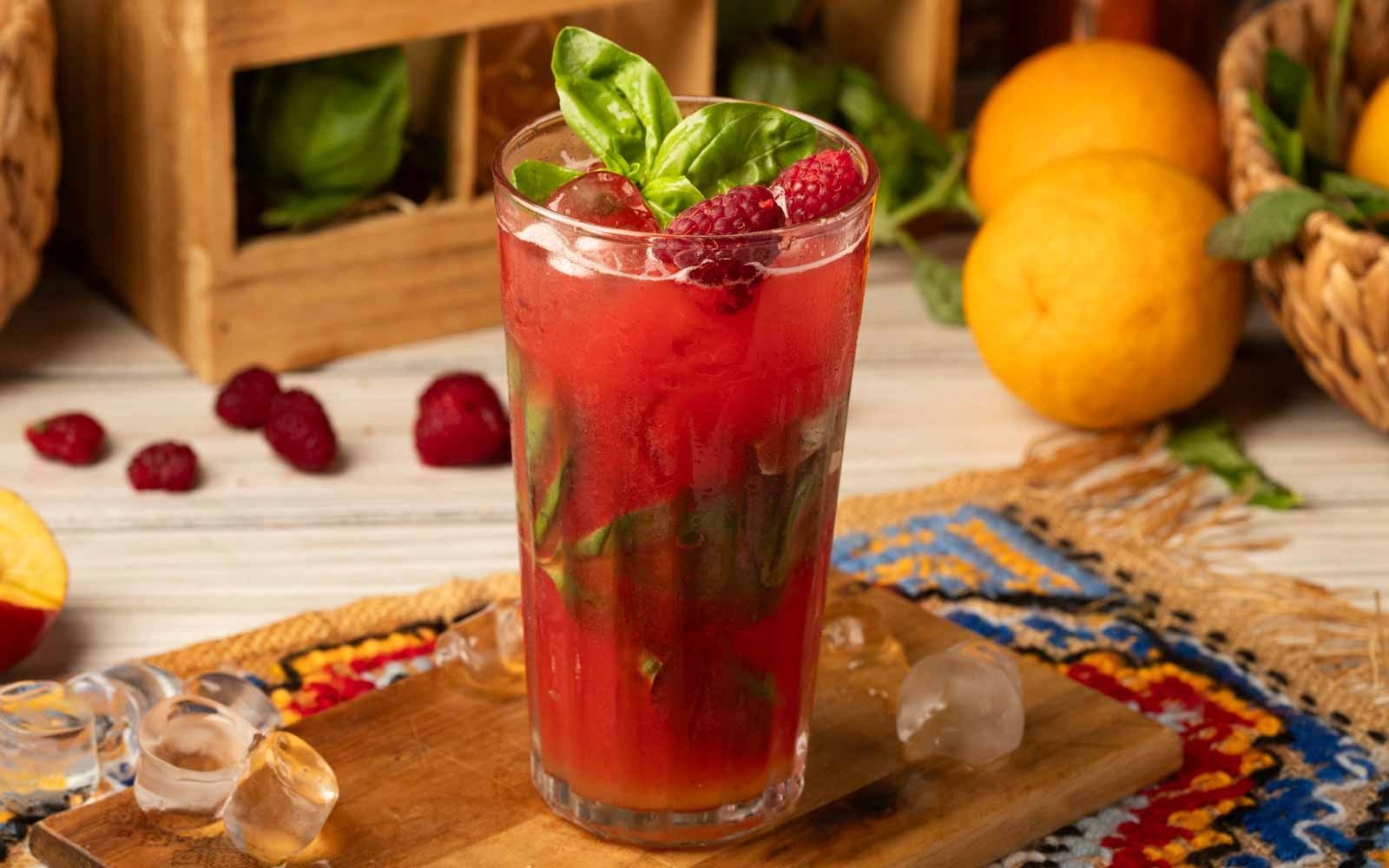 Raspberry basil lemonade